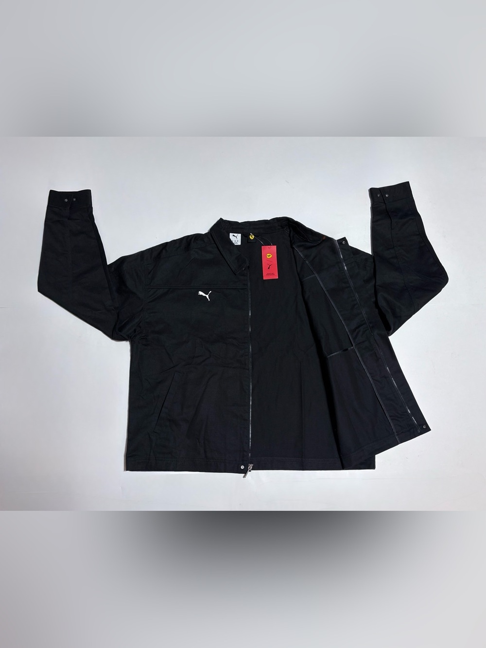 PUMA x Scuderia Ferrari Men’s Black Full Zip Jacket 632749_01 size XXL 2XL NEW
